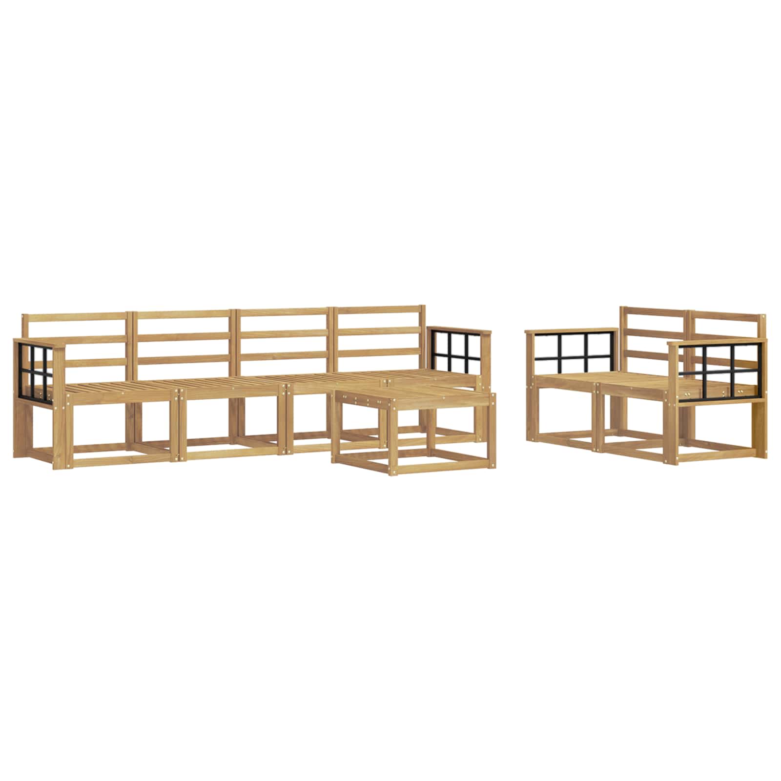 Outdoor-Sofagarnitur 7 pcs Weiß 59 x 59 x 37 cm