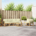 Outdoor-Sofagarnitur mit Kissen 7 pcs Weiß und Creme
