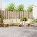 Outdoor-Sofagarnitur mit Kissen 7 pcs Weiß und Creme