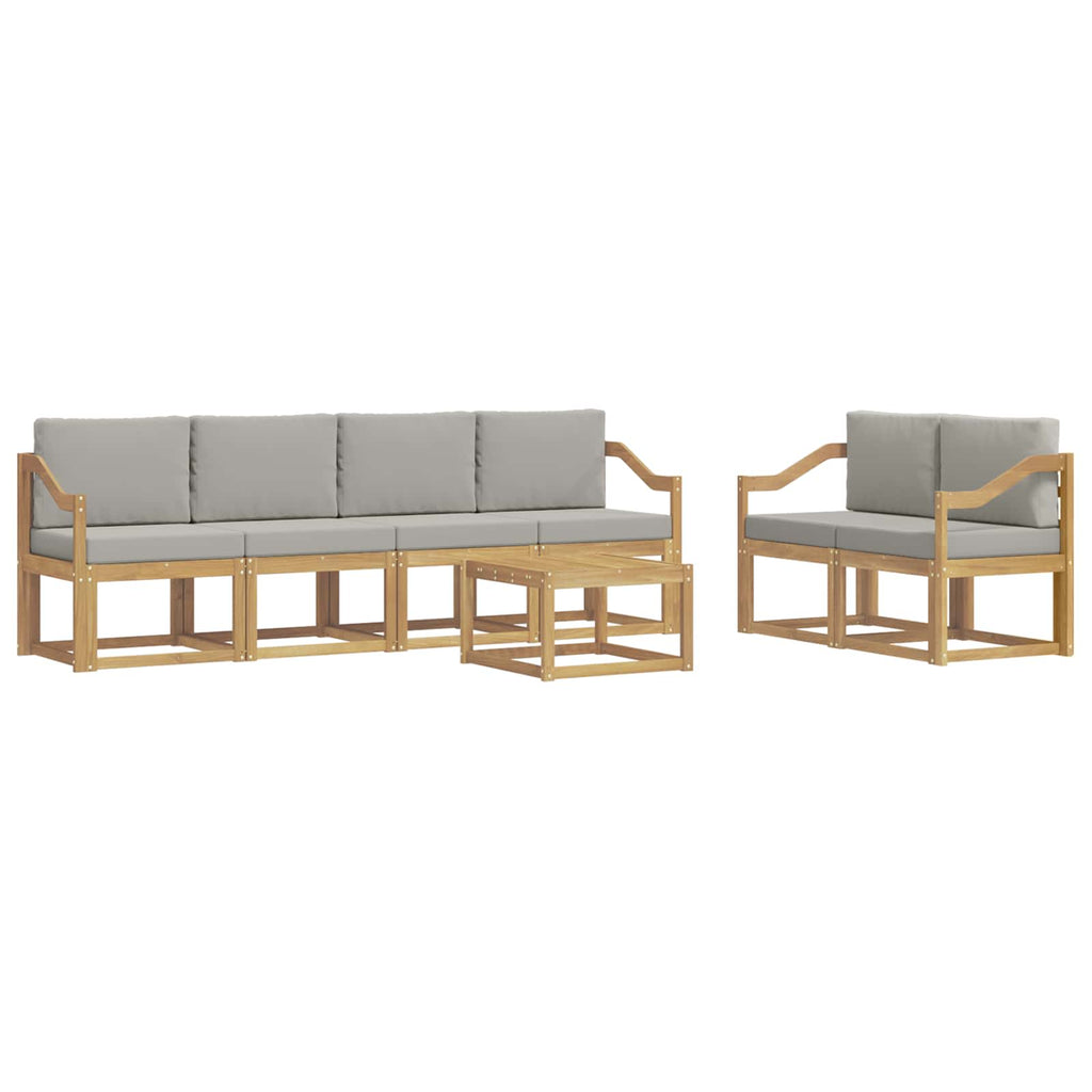 Outdoor-Sofagarnitur 7 pcs Weiß und Hellgrau 59 x 59 x 37 cm