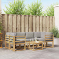 Outdoor-Sofagarnitur 7 pcs Weiß und Hellgrau 59 x 59 x 37 cm