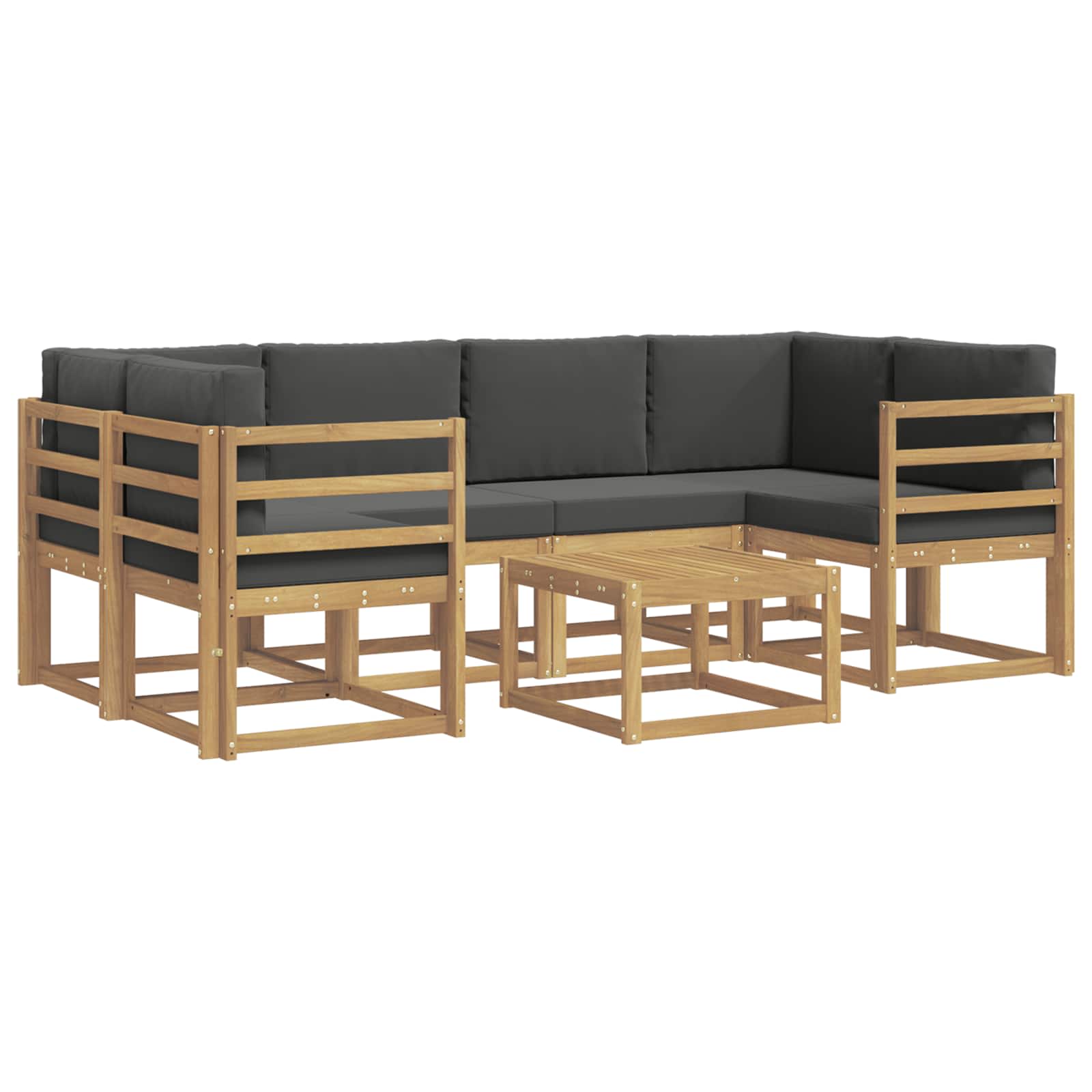 Outdoor-Sofagarnitur mit Kissen 7 pcs Weiß und Anthrazit