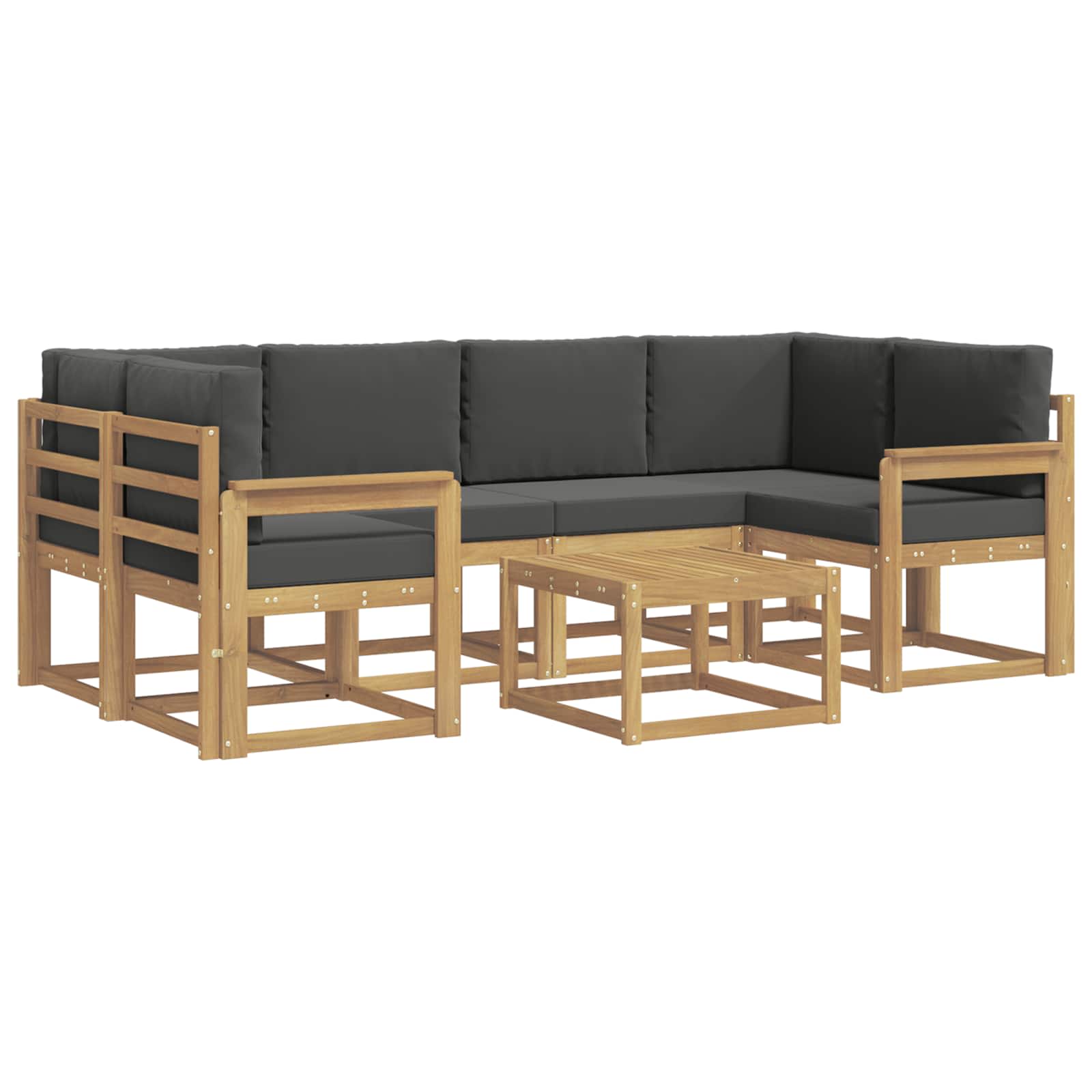 Outdoor-Sofagarnitur mit Kissen 7 pcs Weiß und Anthrazit