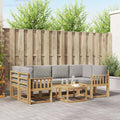 Outdoor-Sofagarnitur 7 pcs Weiß und Hellgrau 59 x 59 x 37 cm