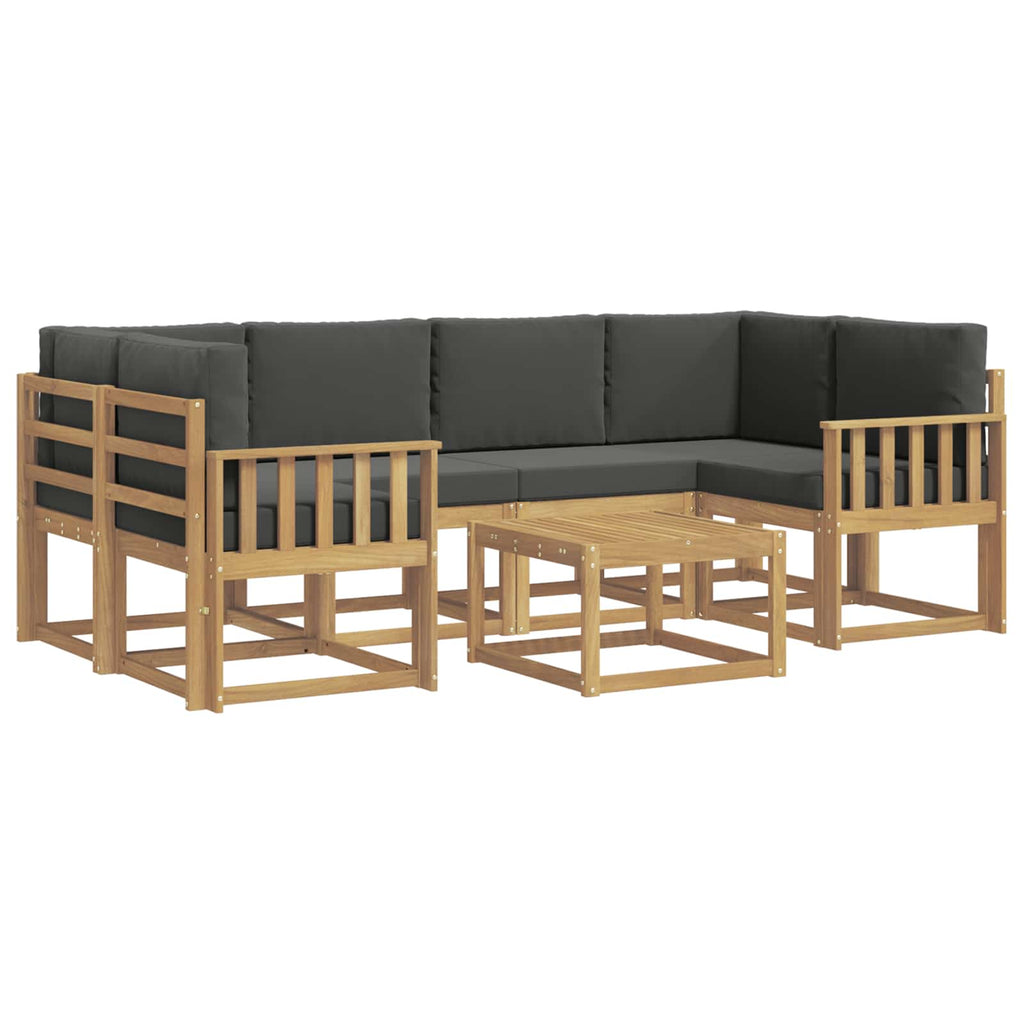 Outdoor-Sofagarnitur mit Kissen 7 pcs Weiß und Anthrazit