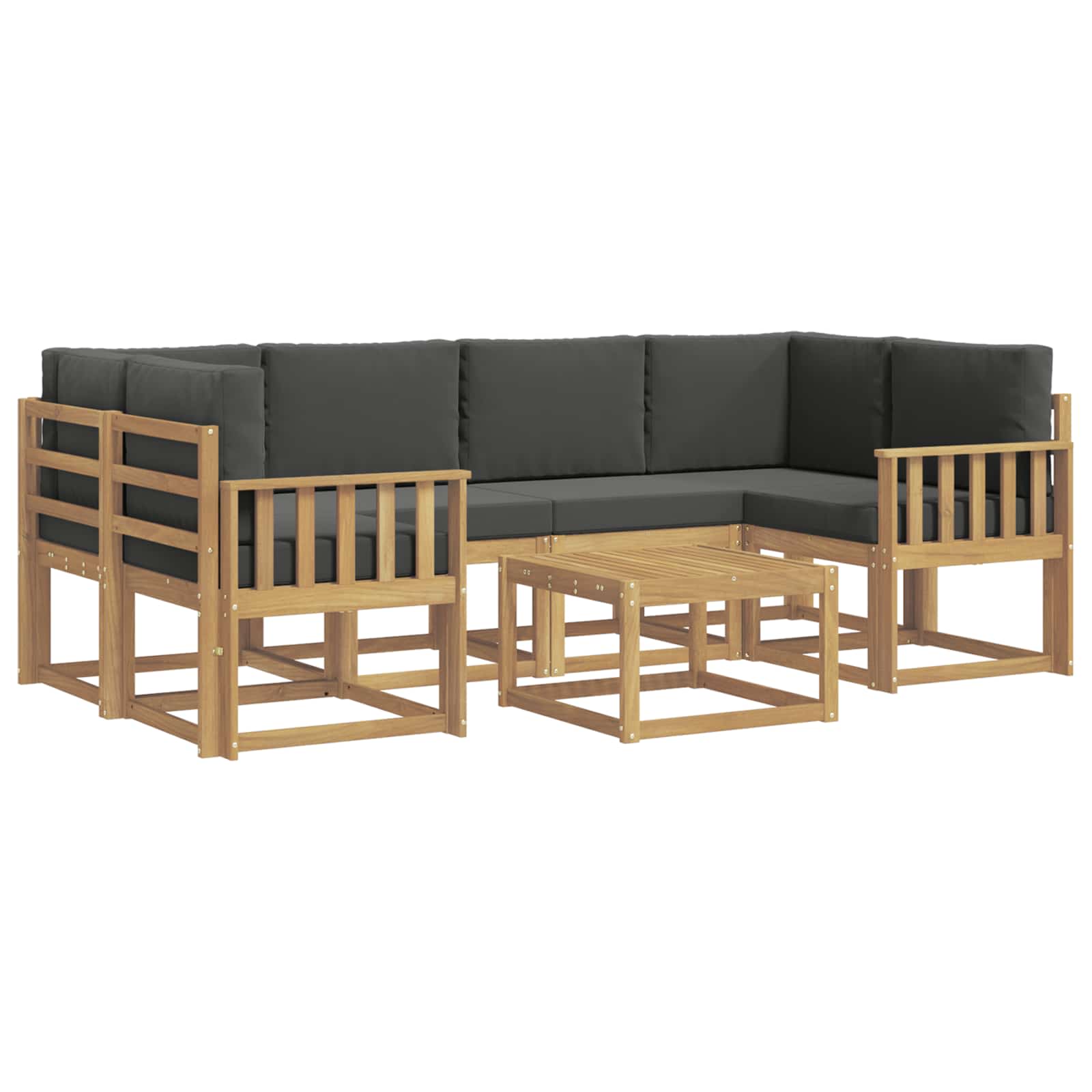 Outdoor-Sofagarnitur mit Kissen 7 pcs Weiß und Anthrazit