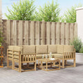 Outdoor-Sofagarnitur mit Kissen 7 pcs Weiß und Beige