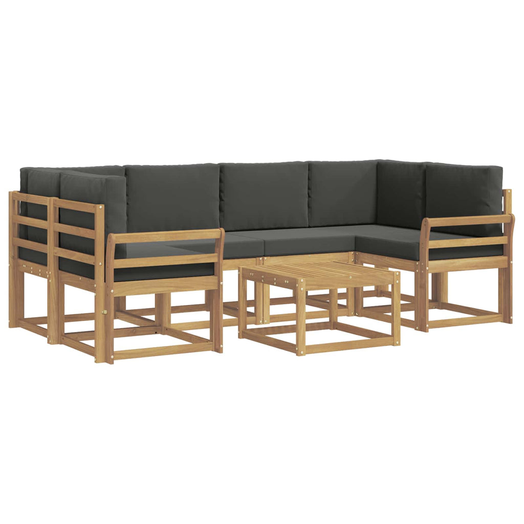 Outdoor-Sofagarnitur mit Kissen 7 pcs Weiß und Anthrazit