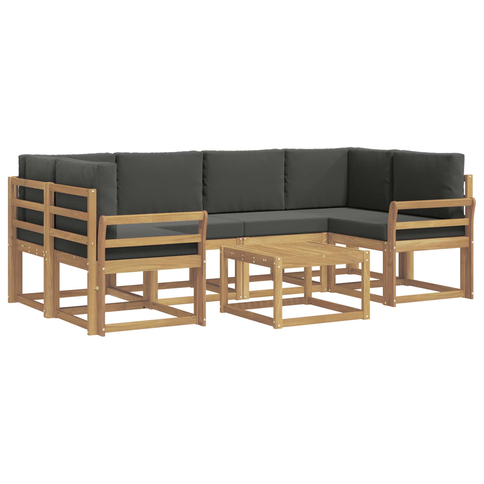 Outdoor-Sofagarnitur mit Kissen 7 pcs Weiß und Anthrazit