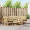Outdoor-Sofagarnitur mit Kissen 7 pcs Weiß und Beige
