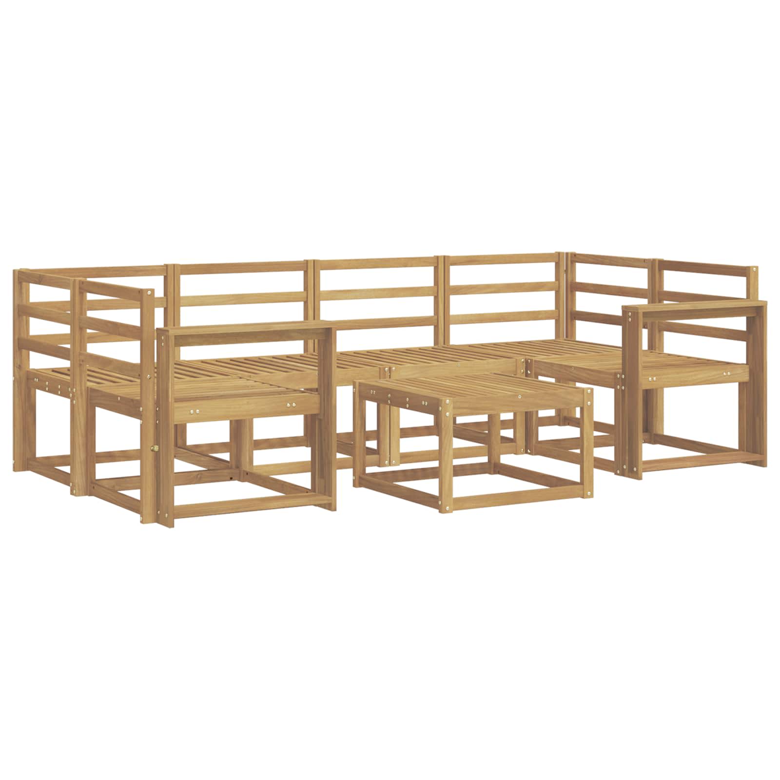 Outdoor-Sofagarnitur 7 pcs Weiß 59 x 59 x 37 cm