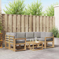 Outdoor-Sofagarnitur 7 pcs Weiß und Hellgrau 59 x 59 x 37 cm