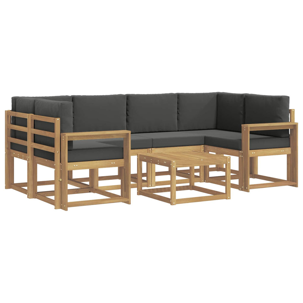Outdoor-Sofagarnitur mit Kissen 7 pcs Weiß und Anthrazit