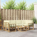 Outdoor-Sofagarnitur mit Kissen 7 pcs Weiß und Creme