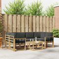 Outdoor-Sofagarnitur mit Kissen 7 pcs Weiß und Anthrazit