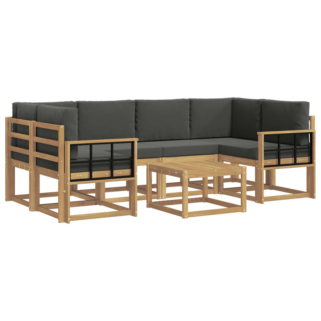Outdoor-Sofagarnitur mit Kissen 7 pcs Weiß und Anthrazit