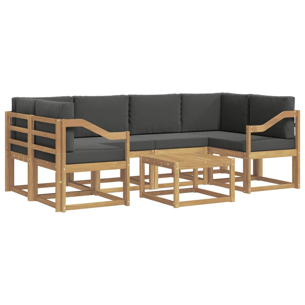 Outdoor-Sofagarnitur mit Kissen 7 pcs Weiß und Anthrazit