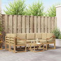 Outdoor-Sofagarnitur mit Kissen 7 pcs Weiß und Beige