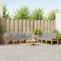 Outdoor-Sofagarnitur 8 pcs Weiß und Hellgrau 59 x 59 x 37 cm