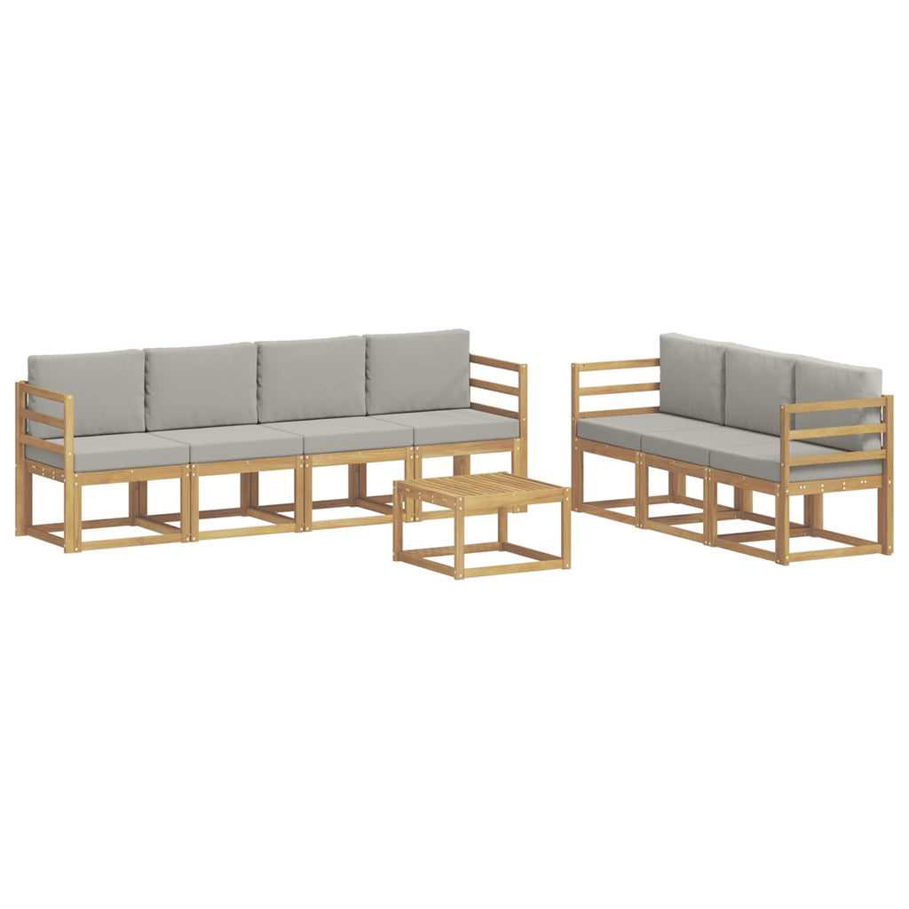 Outdoor-Sofagarnitur 8 pcs Weiß und Hellgrau 59 x 59 x 37 cm