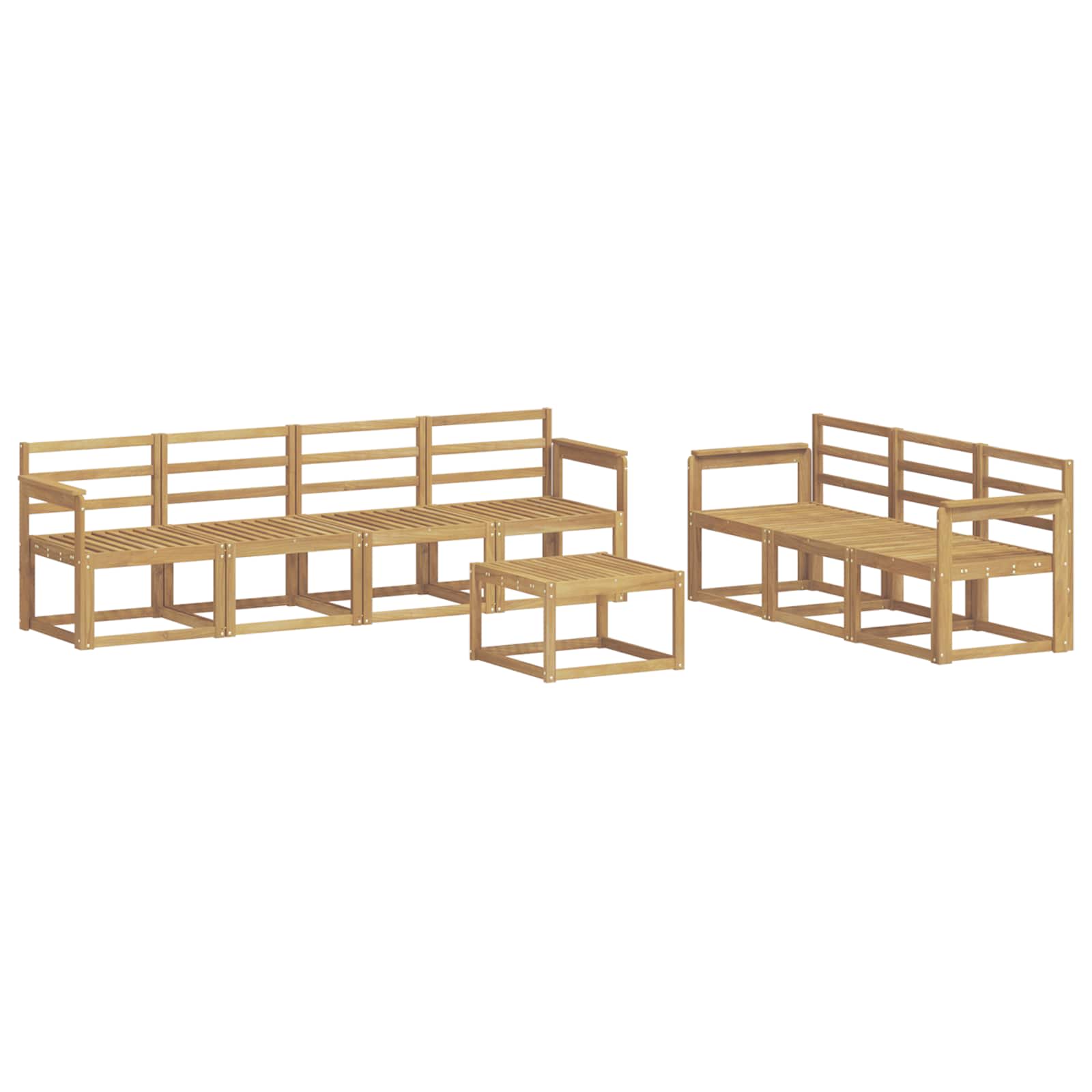 Outdoor-Sofagarnitur 8 pcs Weiß 59 x 59 x 37 cm