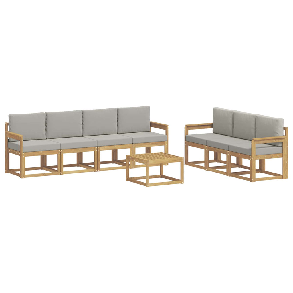 Outdoor-Sofagarnitur 8 pcs Weiß und Hellgrau 59 x 59 x 37 cm