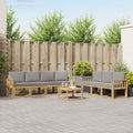 Outdoor-Sofagarnitur 8 pcs Weiß und Hellgrau 59 x 59 x 37 cm