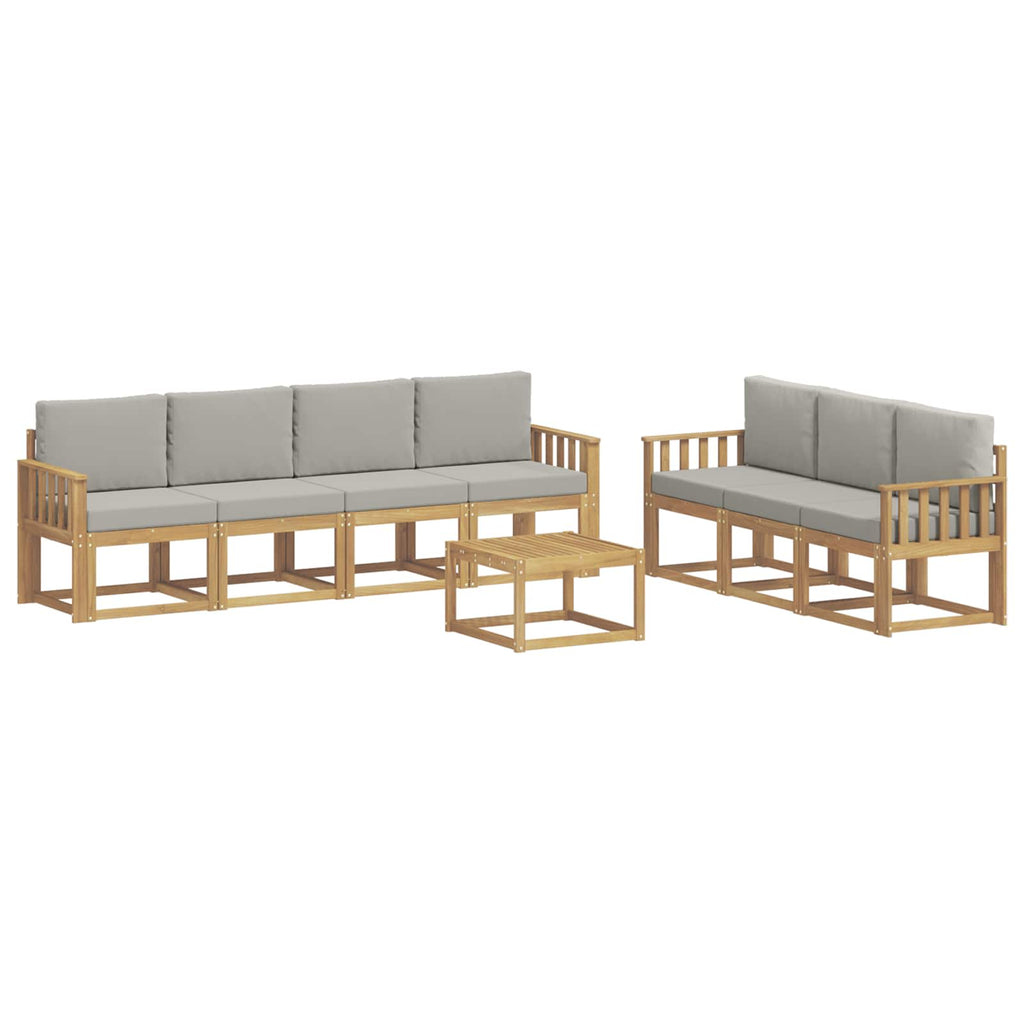 Outdoor-Sofagarnitur 8 pcs Weiß und Hellgrau 59 x 59 x 37 cm