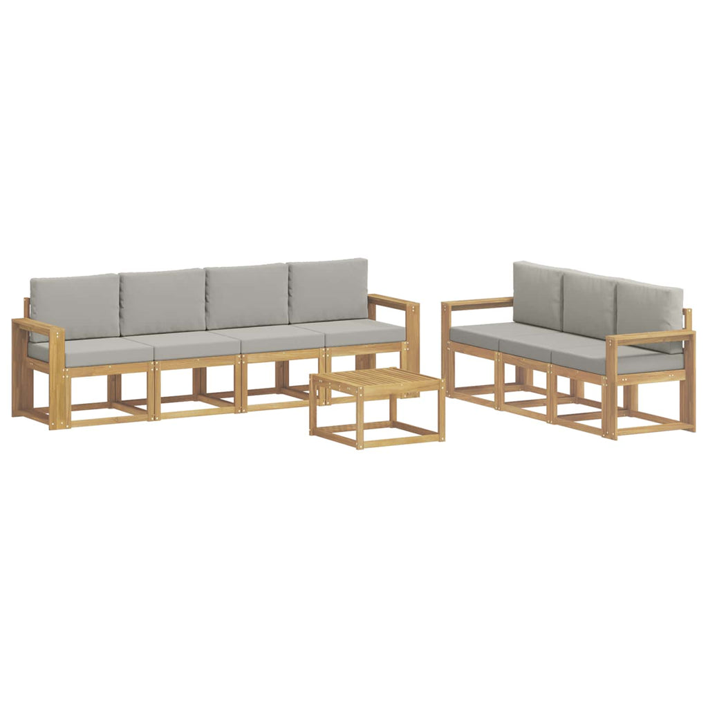 Outdoor-Sofagarnitur 8 pcs Weiß und Hellgrau 59 x 59 x 37 cm