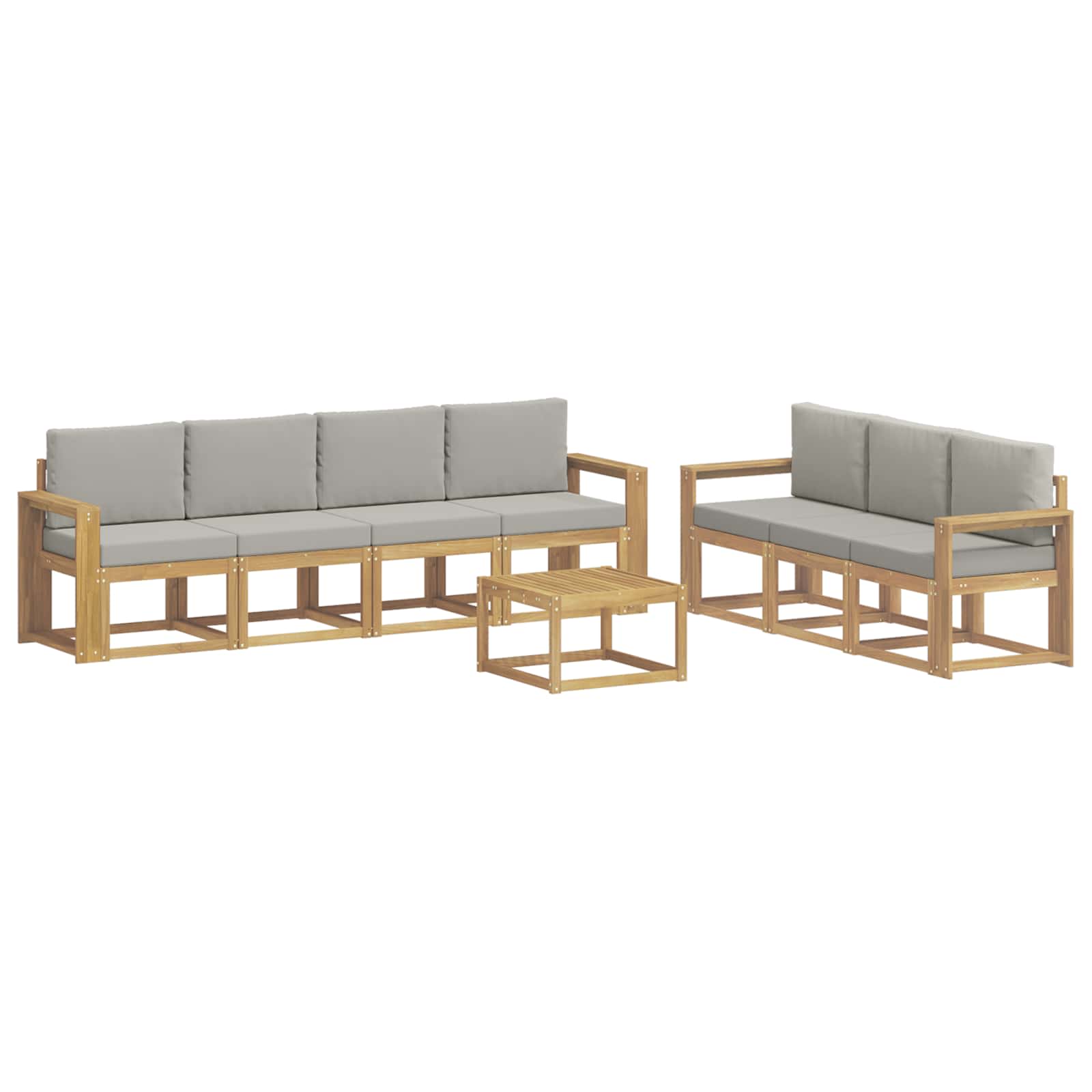 Outdoor-Sofagarnitur 8 pcs Weiß und Hellgrau 59 x 59 x 37 cm