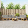 Outdoor-Sofagarnitur 8 pcs Weiß und Hellgrau 59 x 59 x 37 cm