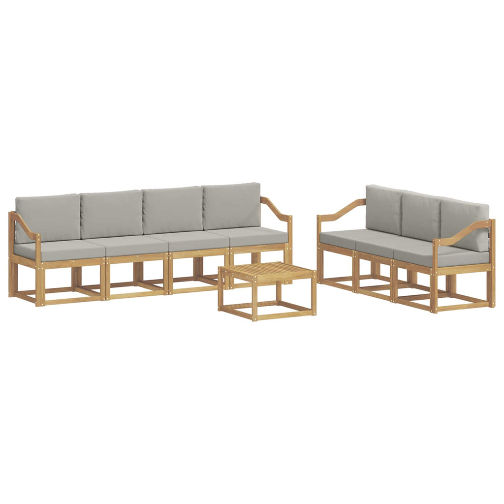 Outdoor-Sofagarnitur 8 pcs Weiß und Hellgrau 59 x 59 x 37 cm