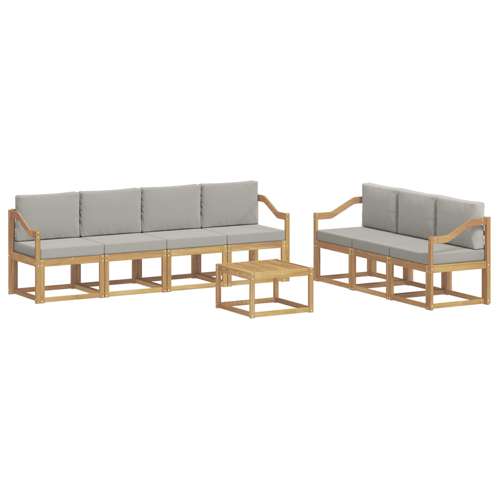Outdoor-Sofagarnitur 8 pcs Weiß und Hellgrau 59 x 59 x 37 cm