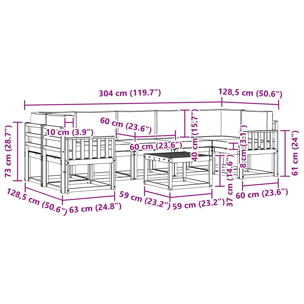 Outdoor-Sofagarnitur 6 pcs