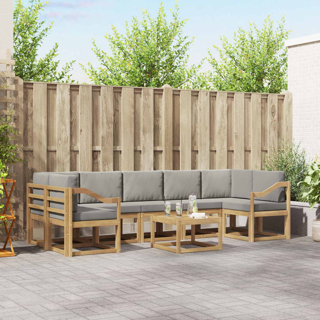 Outdoor-Sofagarnitur 8 pcs Weiß und Hellgrau 59 x 59 x 37 cm