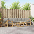 Outdoor-Sofagarnitur 8 pcs Weiß und Hellgrau 59 x 59 x 37 cm