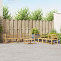 Outdoor-Sofagarnitur 9 pcs Weiß 59 x 59 x 37 cm