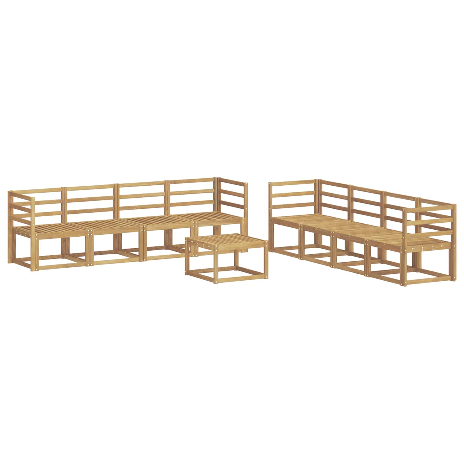Outdoor-Sofagarnitur 9 pcs Weiß 59 x 59 x 37 cm