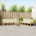 Outdoor-Sofagarnitur mit Kissen 9 pcs Weiß und Creme