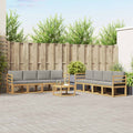 Outdoor-Sofagarnitur 9 pcs Weiß und Hellgrau 59 x 59 x 37 cm