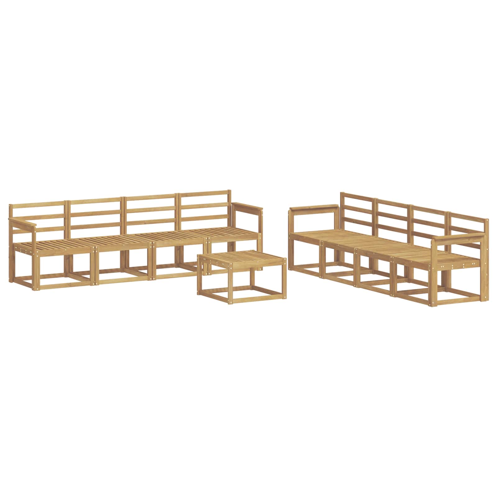Outdoor-Sofagarnitur 9 pcs Weiß 59 x 59 x 37 cm