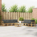 Outdoor-Sofagarnitur mit Kissen 9 pcs Weiß und Anthrazit