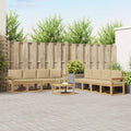 Outdoor-Sofagarnitur mit Kissen 9 pcs Weiß und Beige