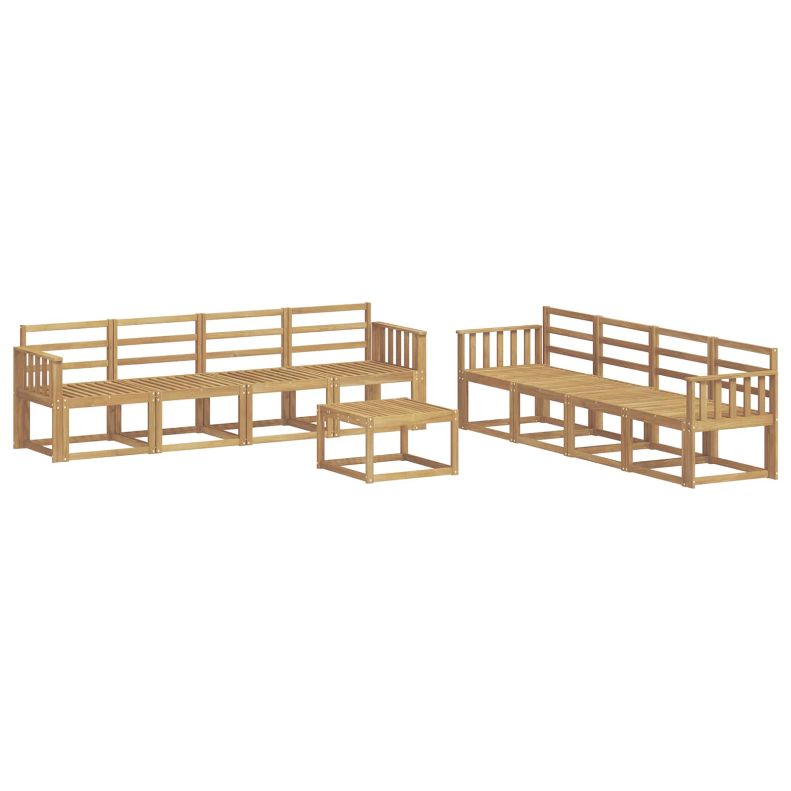 Outdoor-Sofagarnitur 9 pcs Weiß 59 x 59 x 37 cm