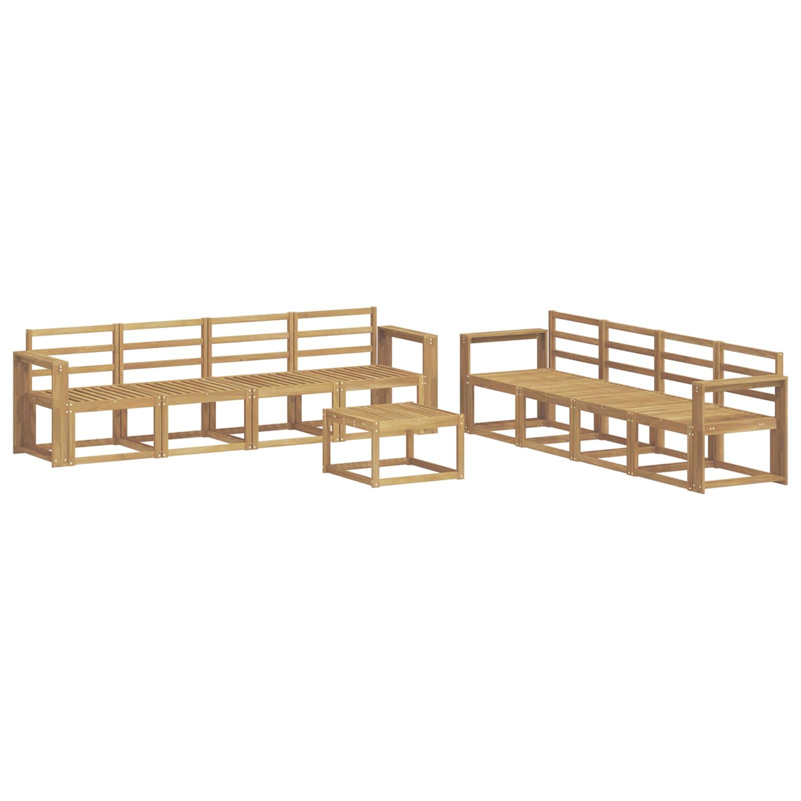 Outdoor-Sofagarnitur 9 pcs Weiß 59 x 59 x 37 cm