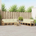Outdoor-Sofagarnitur mit Kissen 9 pcs Weiß und Creme