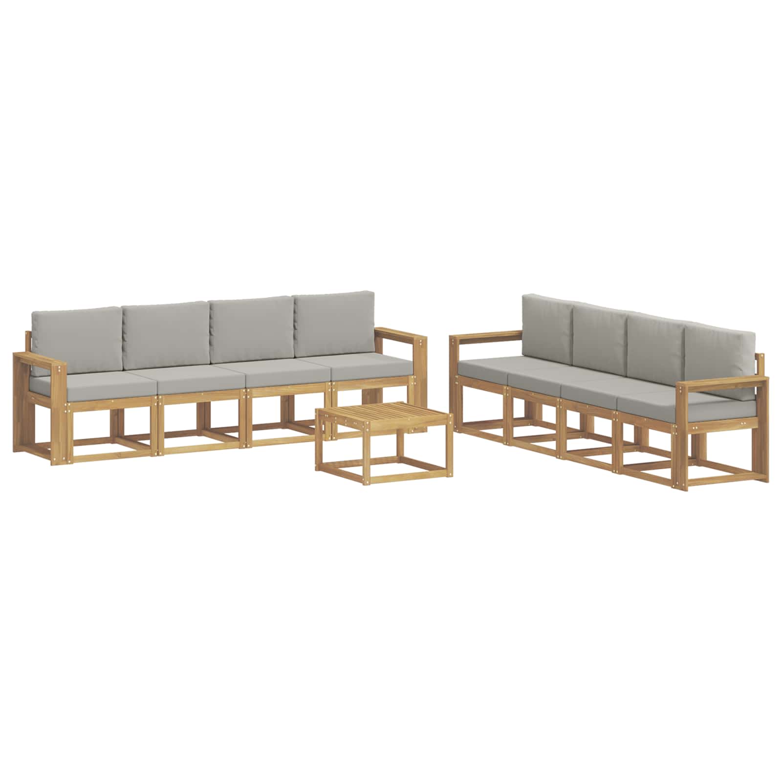 Outdoor-Sofagarnitur 9 pcs Weiß und Hellgrau 59 x 59 x 37 cm