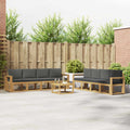 Outdoor-Sofagarnitur mit Kissen 9 pcs Weiß und Anthrazit