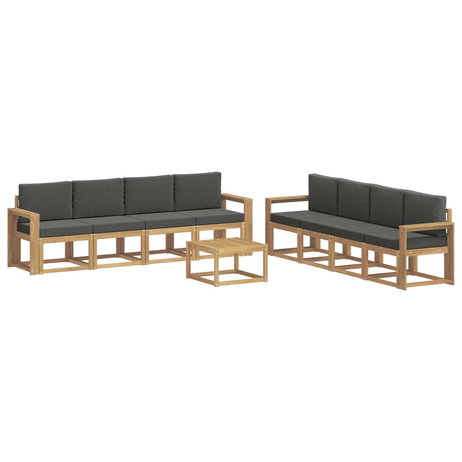Outdoor-Sofagarnitur mit Kissen 9 pcs Weiß und Anthrazit