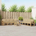 Outdoor-Sofagarnitur mit Kissen 9 pcs Weiß und Beige